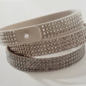 Tri-Wrap Bracelet, grey/beige by Touchstone Crystal Swarovski: can separate!